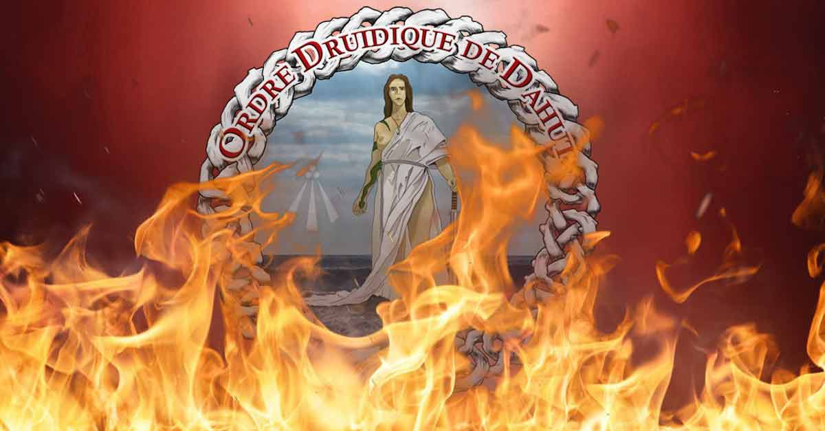 : Des néo-druides diffament : on voit le logo de l'ODD en flamme